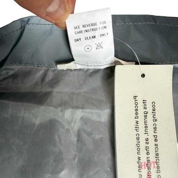 Gray Cropped Windbreaker Jacket Sz Small Reflective Fabric Bolero Style Festival - Picture 14 of 15